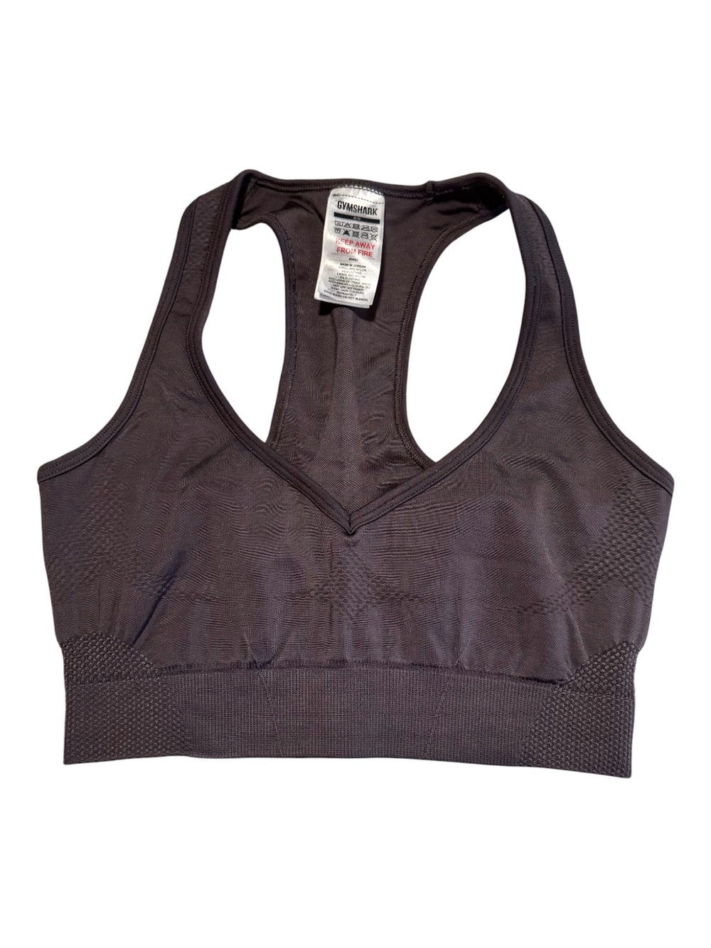 Gymshark Plum Brown Seamless Racerback V-Neck Sports Bra